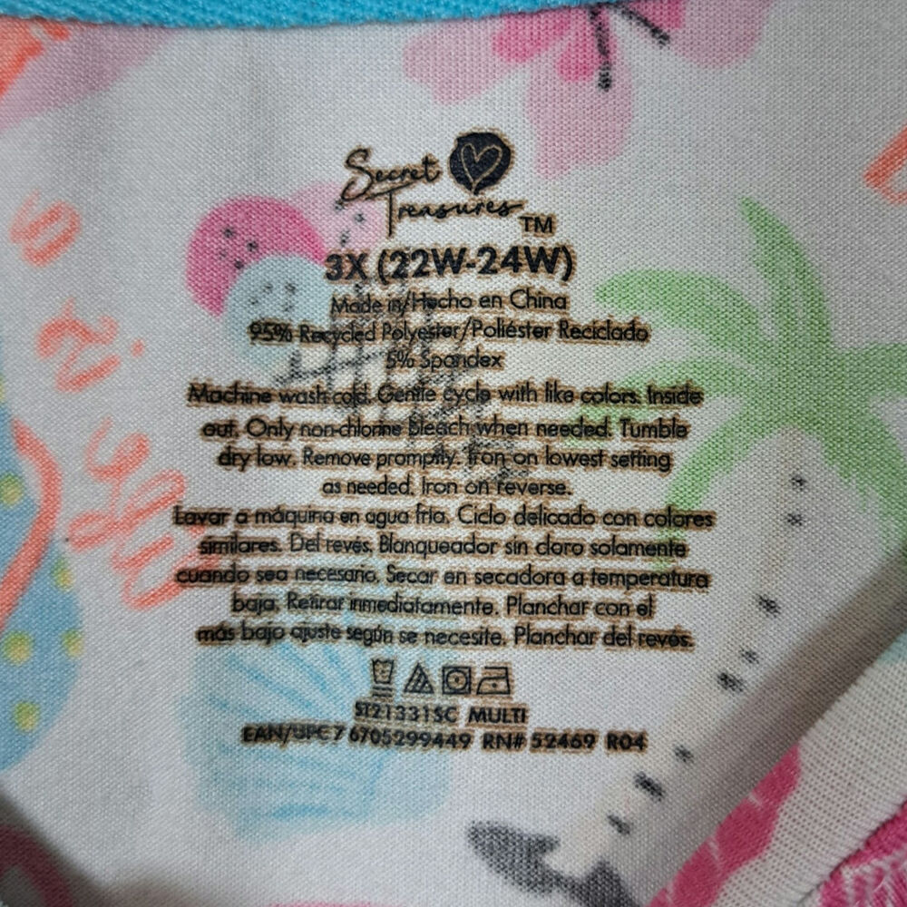 Secret Treasures Summer Themed Women's Plus 3X Pajama Set - Picture 3 of 5